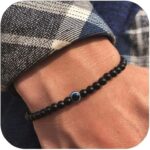 Trendy Stone Beaded Evil's Eye Amulet Bracelet For Men - Image 3