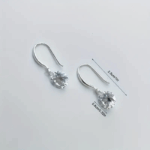 Pair of 925 silver-plated earrings, Elegant Silver Crystal Drop Earrings for Women - Image 3