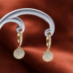 Elegant Zirconia Round Disc Stud