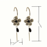 Geometric Flower Tassel Earrings - Image 3