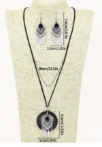 Vintage Royal Style Jewelry Set for Women,  3pcs Zinc Alloy with Faux Black Turquoise Inlay, - Image 2