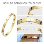 Nail Design Gold-Tone Bangle & Crystal-Studded Screw Design Bracelet/Kada Combo – Unisex Anti-Tarnish Gold Plated Set of 2 - Image 2
