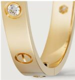 Anti Tarnished multi-layered band design  with coil detailing with row of sparkling crystals - Image 3