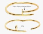 anti tarnish Nail Design Gold-Tone Bangle - Image 6