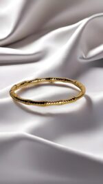 Gold-Plated Bamboo Bangle & Nail Bangle Set – Modern Designer Adjustable Pair (Set of 2) - Image 5