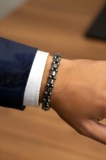 Hematite Faceted magnetic Bracelet for men - Image 3