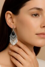 Vintage Royal Style Jewelry Set for Women,  3pcs Zinc Alloy with Faux Black Turquoise Inlay, - Image 8
