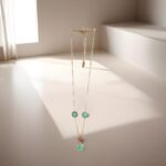 Anti Tarnish Elegant Green Clover Pendant Necklace for Women – Gold Plated Fashion Jewelry with Floral Charms - Image 3