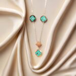 Anti Tarnish Elegant Green Clover Pendant Necklace for Women – Gold Plated Fashion Jewelry with Floral Charms