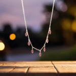 Elegant Silver Chain Necklace with Maroon Leaf Charms – Trendy Fashion Jewelry for Women - Image 3