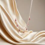 Elegant Silver Chain Necklace with Maroon Leaf Charms – Trendy Fashion Jewelry for Women
