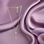 Anti Tarnish Trendy Gold Evil Eye Pendant Necklace with Green Stones – Stylish Long Chain Jewelry for Women - Image 3