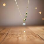 Anti Tarnish Trendy Gold Evil Eye Pendant Necklace with Green Stones – Stylish Long Chain Jewelry for Women