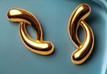 Anti tarnish Trendy Gold Abstract Twist Stud Earrings for Women – Modern Minimalist Fashion Jewelry