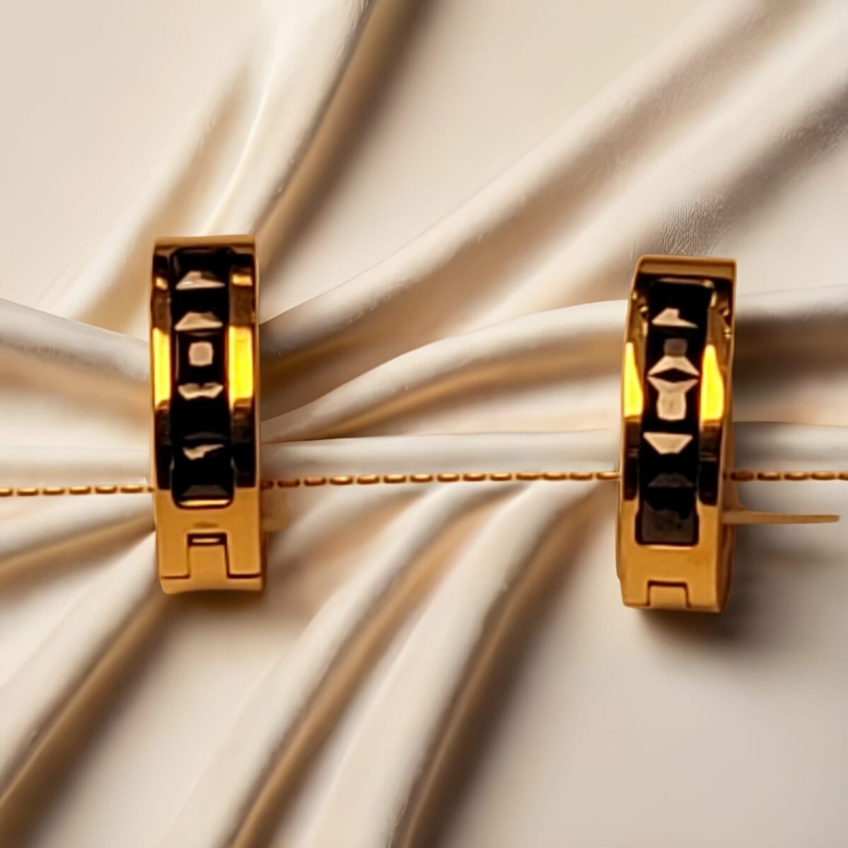 Anti Tarnish Trendy Gold Roman Numeral Hoop Earrings for Women – Classic Fashion Jewelry - Image 1