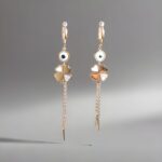 Anti tarnish Trendy Gold Evil Eye Clover Dangle Earrings for Women – Long Tassel Fashion Jewelry - Image 2