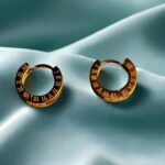 Anti Tarnish Trendy Gold Roman Numeral Hoop Earrings for Women – Classic Fashion Jewelry - Image 3