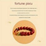 multi-color Feng Shui / spiritual beaded bracelet with red,  yellow, green, and clear beads along with carved dragon/Pi Xiu details - Image 3