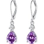 Sterling Silver Earrings Purple