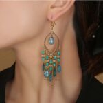 Hollow Teardrop Natural Stone Dangle - Image 2