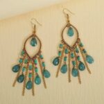 Hollow Teardrop Natural Stone Dangle - Image 3