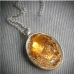 Oval Glass Alloy Pendant Necklace