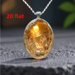 Oval Glass Alloy Pendant Necklace - Image 2