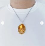 Oval Glass Alloy Pendant Necklace - Image 3