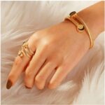 Geometric Metal Fashion Bracelet and Ring