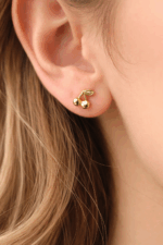 Golden Cherry Stud Earrings