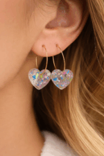 Confetti Heart Hoop Earrings - Image 2