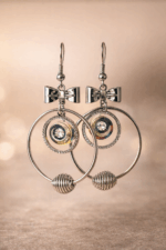 Elegant Bow Halo Hoop Earrings - Image 2