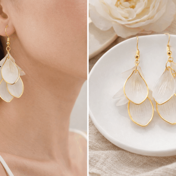 Luxe Mother-of-Pearl Petal Drop Earrings