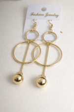Golden Orbit Drop Earrings - Image 2