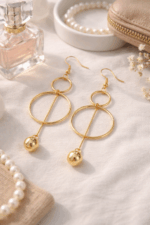 Golden Orbit Drop Earrings