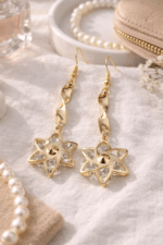 Golden Star Crystal Drop Earrings