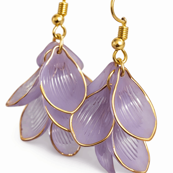 Lavender Petal Bloom Drop Earrings