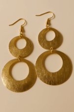 Golden Aura Double Hoop Drop Earrings